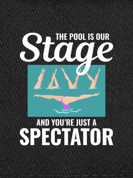 Zuschauer am Pool, Illustration, Synchronschwimmen