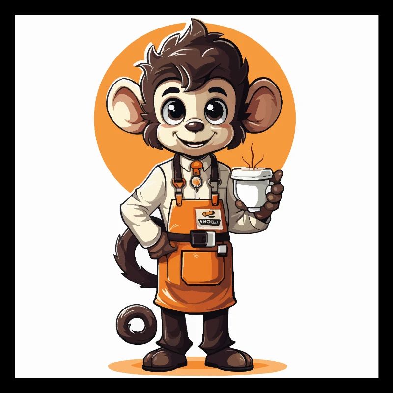 Monkey Barista Tablier de café
