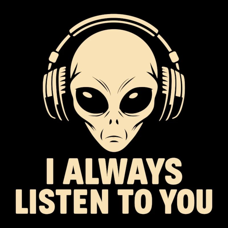 extraterrestre avec des écouteurs