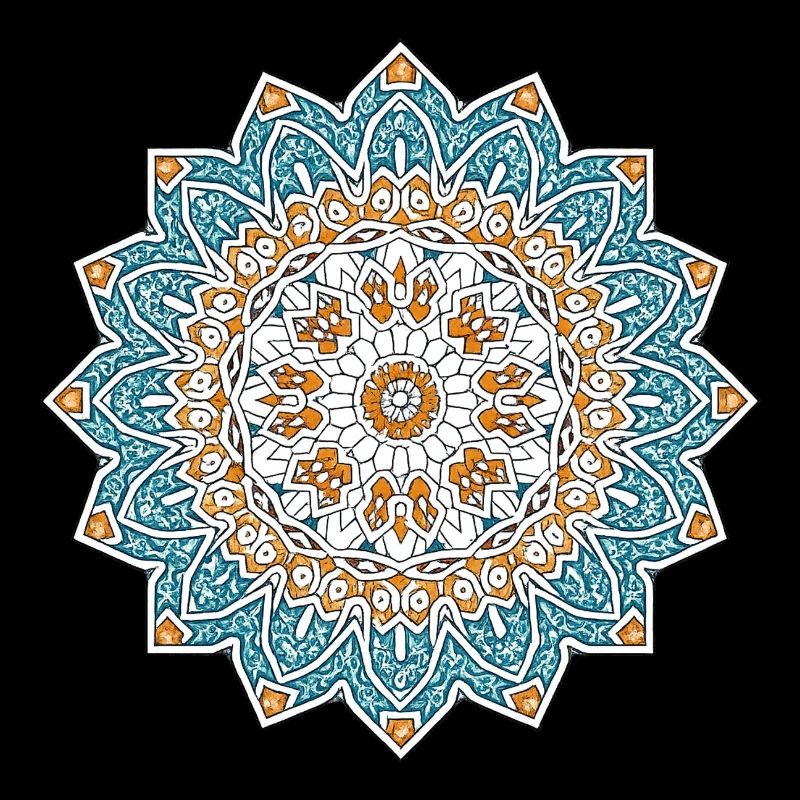 Mandala persan – Bleu et or
