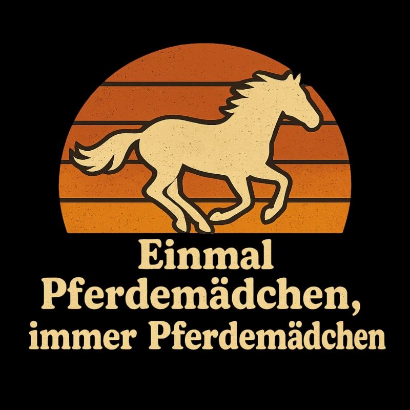 Lustiges Pferdemädchen mit Vintage-Glück