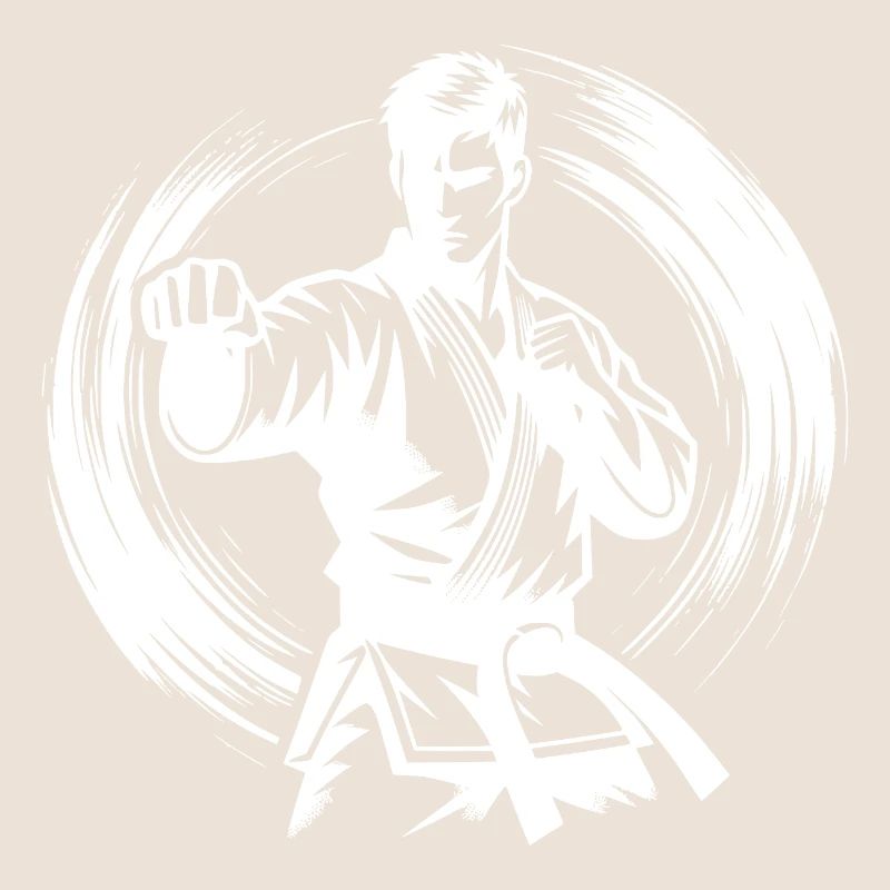 Dynamische Kampfpose Perfekte Karate Silhouette