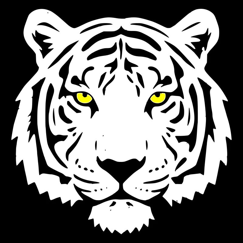 Tiger Head Yellow Eyes Big Cat Vector
