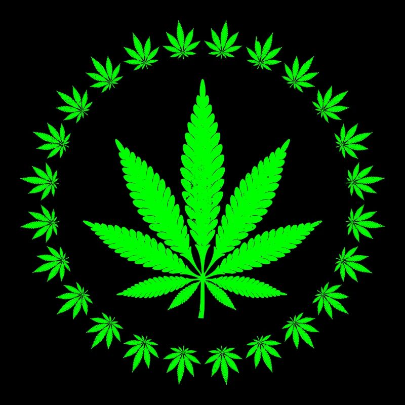 Bague en forme de feuille de cannabis vert vif