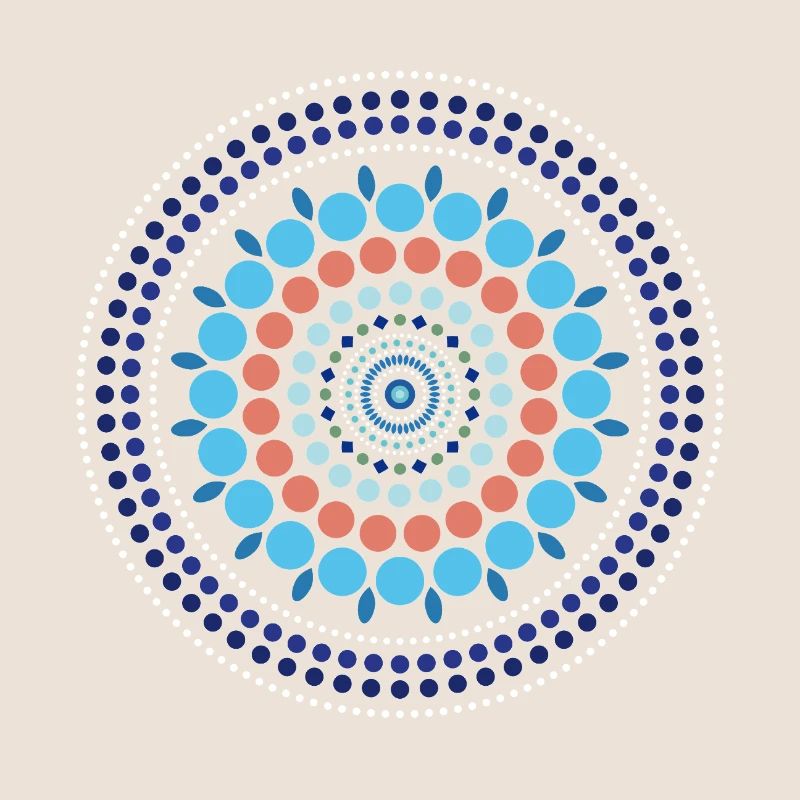 Mandala à points dégradés bleus
