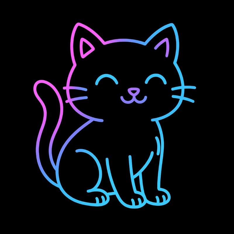 Chat en dégradé néon