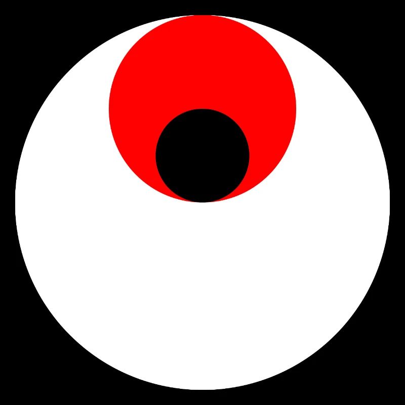 3 Kreise, weiß, rot und schwarz