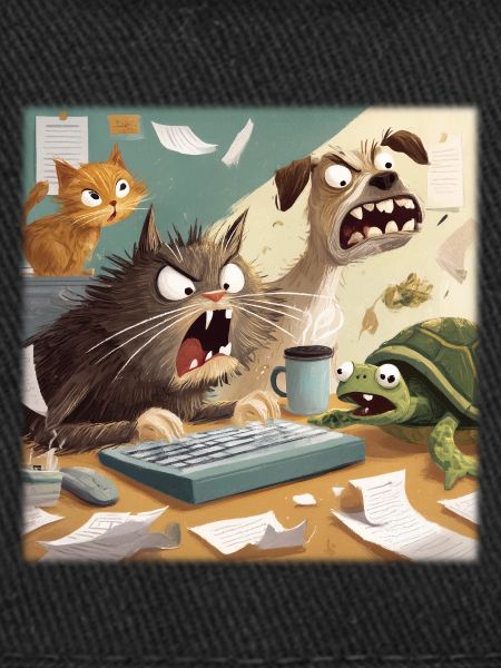 Animal office chaos