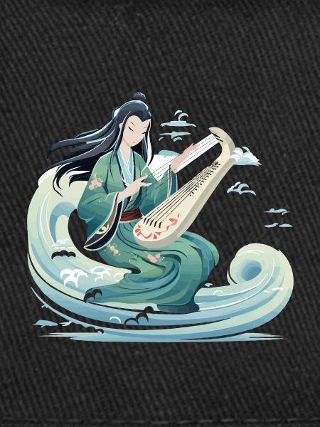 Guqin Master on Sea Wave