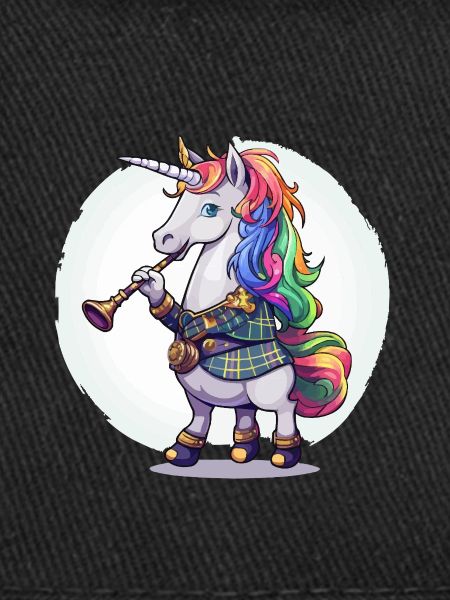 Buntes Einhorn mit Trompete