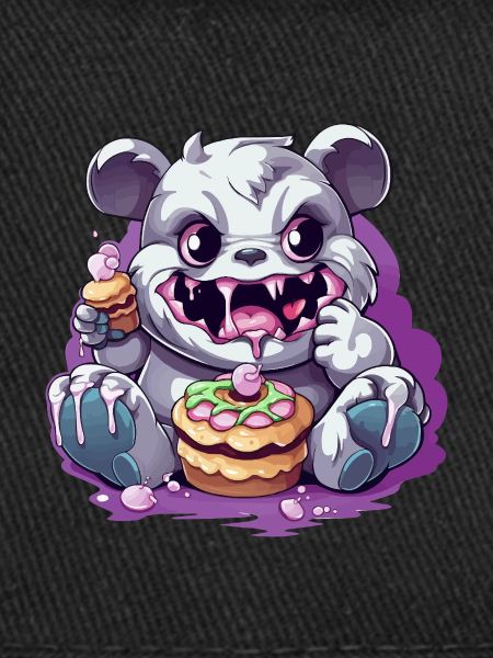 Cute panda monster with candy