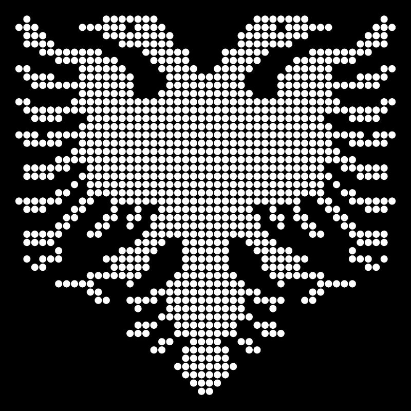 Albanisches Doppelkopf-Adler-Dotwork-Emblem