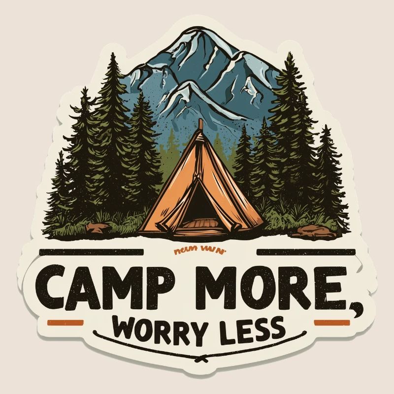 Camping Spruch Camp More Worry Less Camper Outdoor