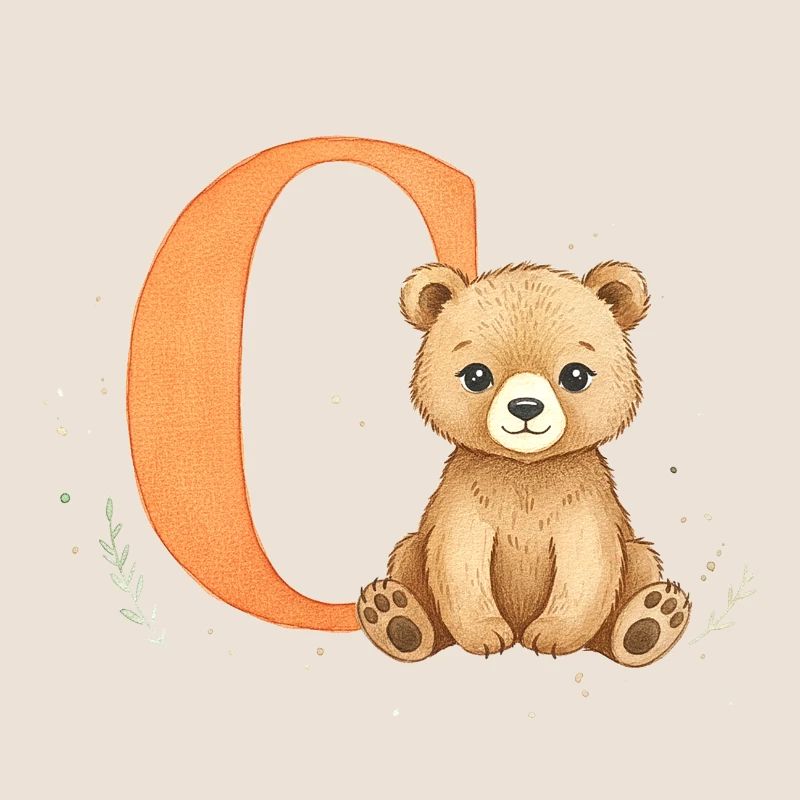 C Buchstabe mit Teddy Illustration