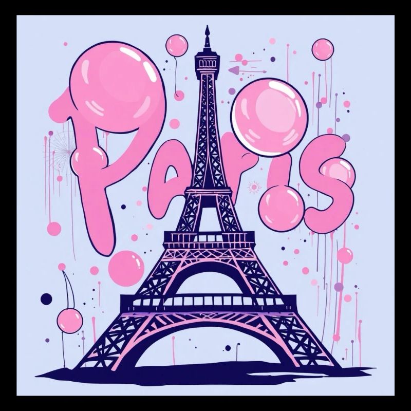 Graffiti de Paris à la tour Eiffel - Flying Gum