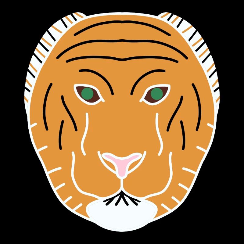 Oranger minimalistischer Tiger
