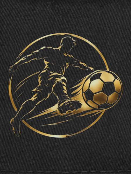Goldenes Fußballkick-Emblem