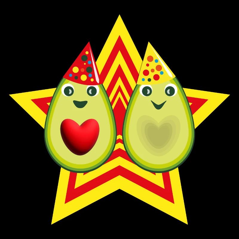 Avocado Liebe mit Stern.