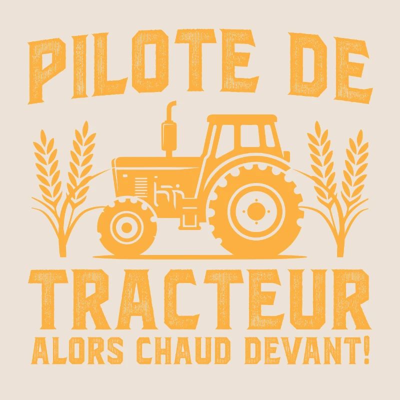 pilote de tracteur arrive alors chaud devant
