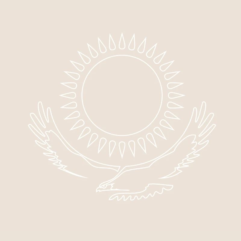 Kazakhstan Eagle steppe eagle line white flag