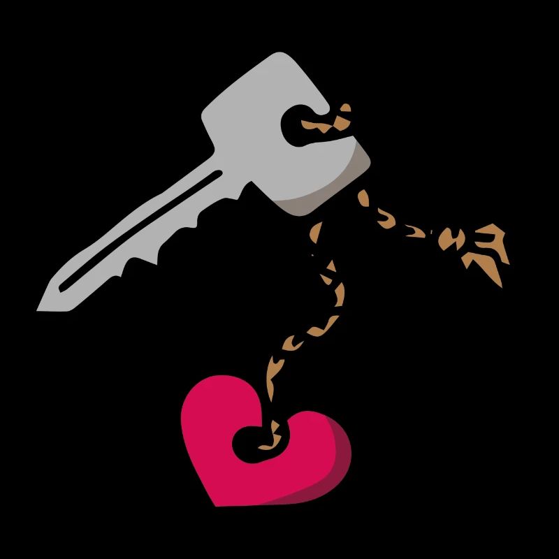 Clé avec porte-clés de cœur Déclaration d’amour