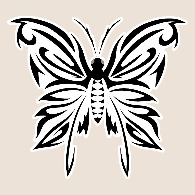 Papillon gothique version noir blanc