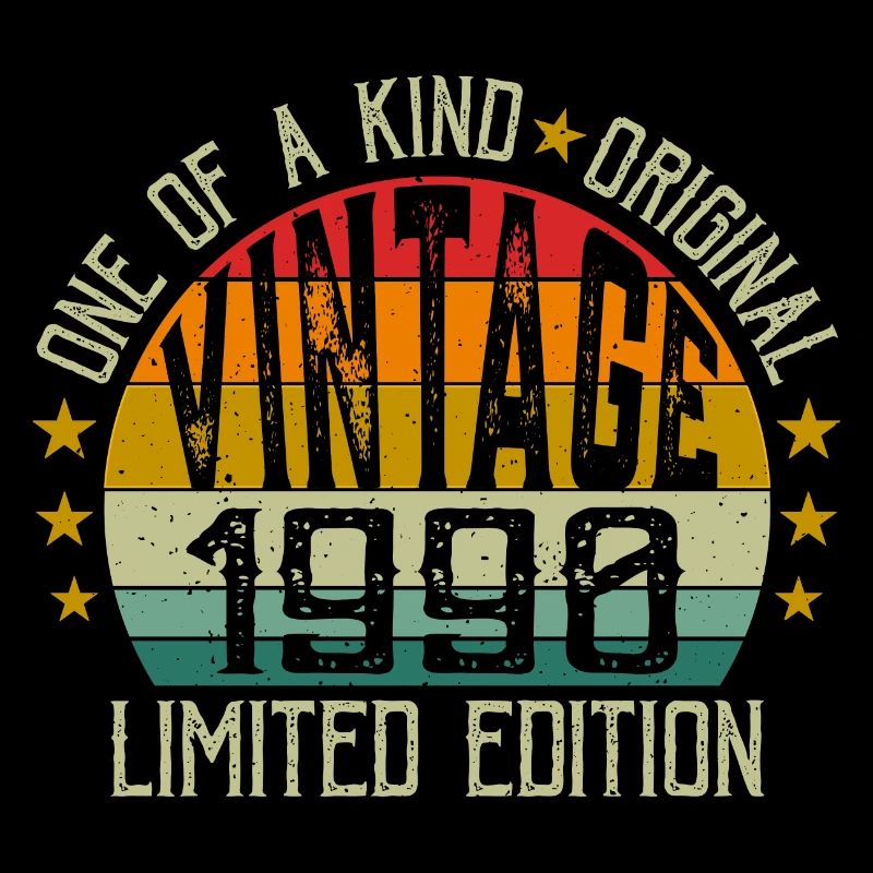 Vintage Born in 1990 Retro Birthday Gift 1990