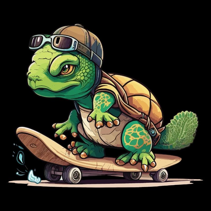 Skateboarding Turtle