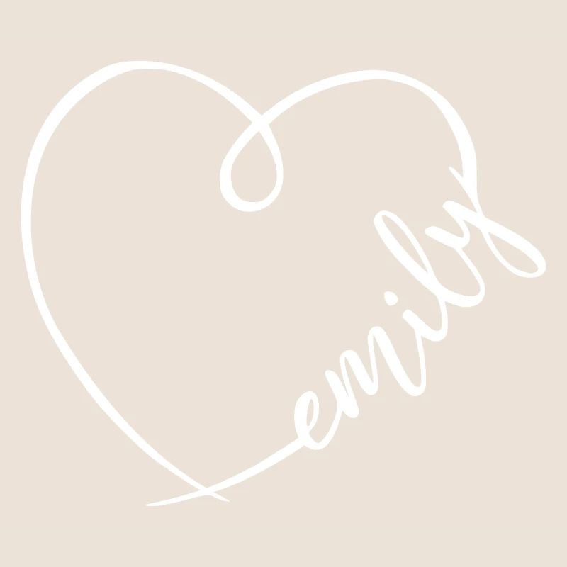 Coeur de calligraphie nom Emily