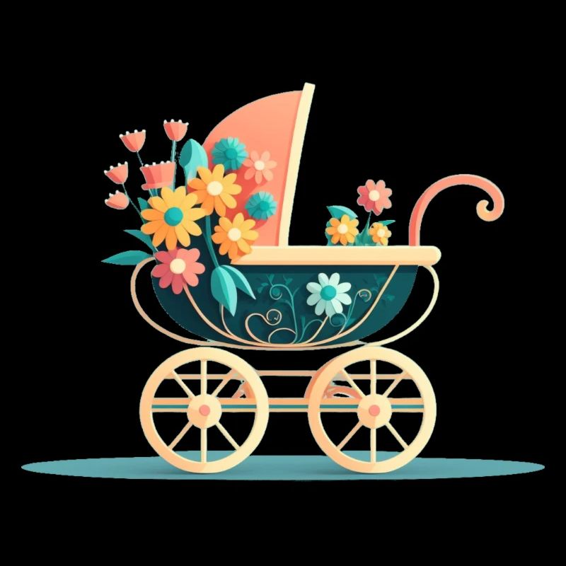 Blumiger Kinderwagen 10