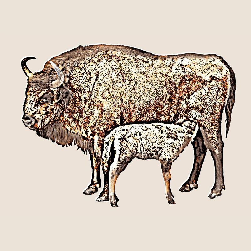 Bison mit Kalb