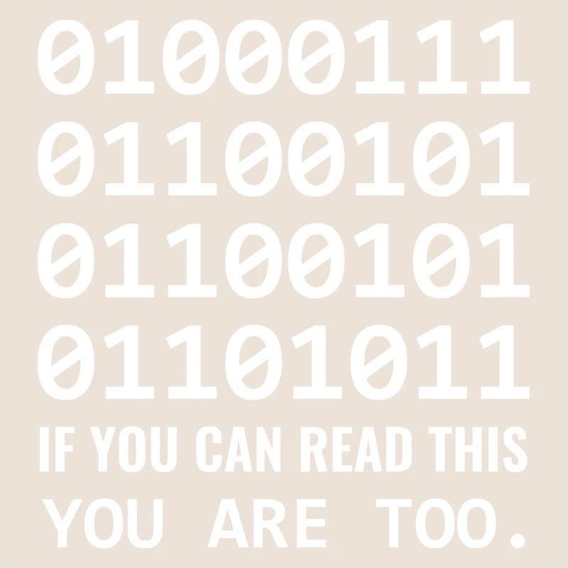 Geek in binary code binary IT computer scientist & nerd