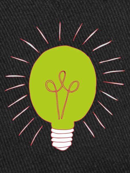 Neon green light bulb