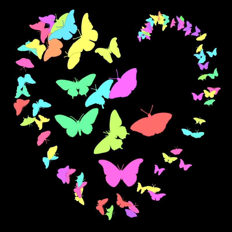 Coeur en papillons - uni