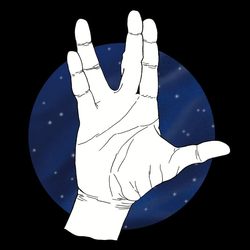 Hand Vulkaniergruß Sternenhimmel