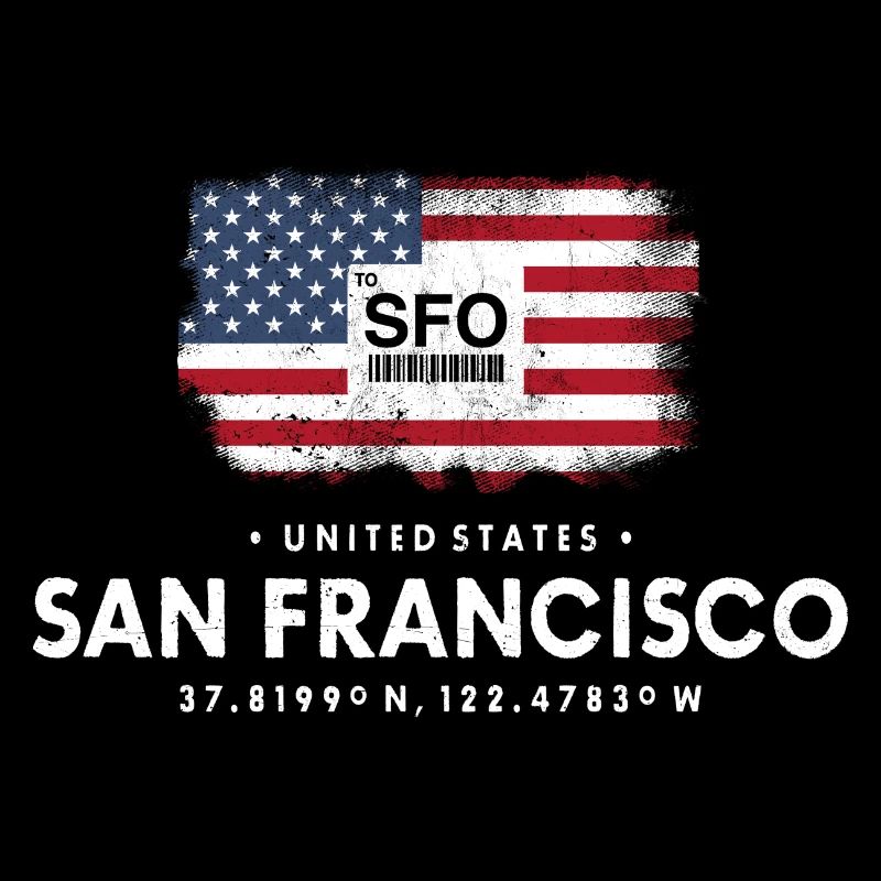 SAN FRANCISCO AIRPORT CODE USA FLAGGE GESCHENK