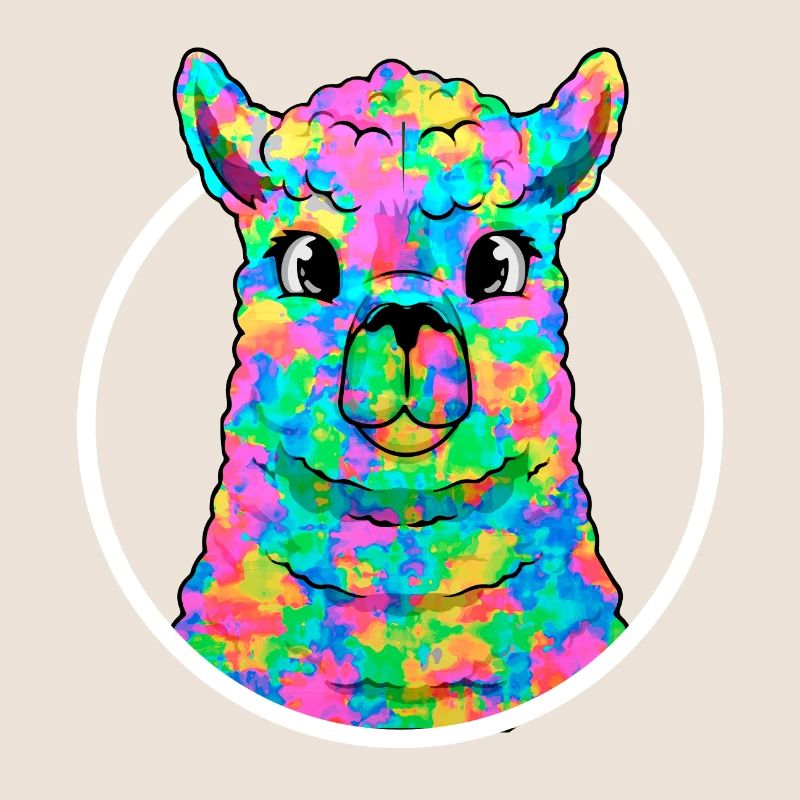 Arc-en-ciel Lamakopf Alpaca