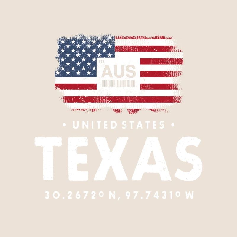 AUSTIN TEXAS AIRPORT CODE USA FLAGGE GESCHENK
