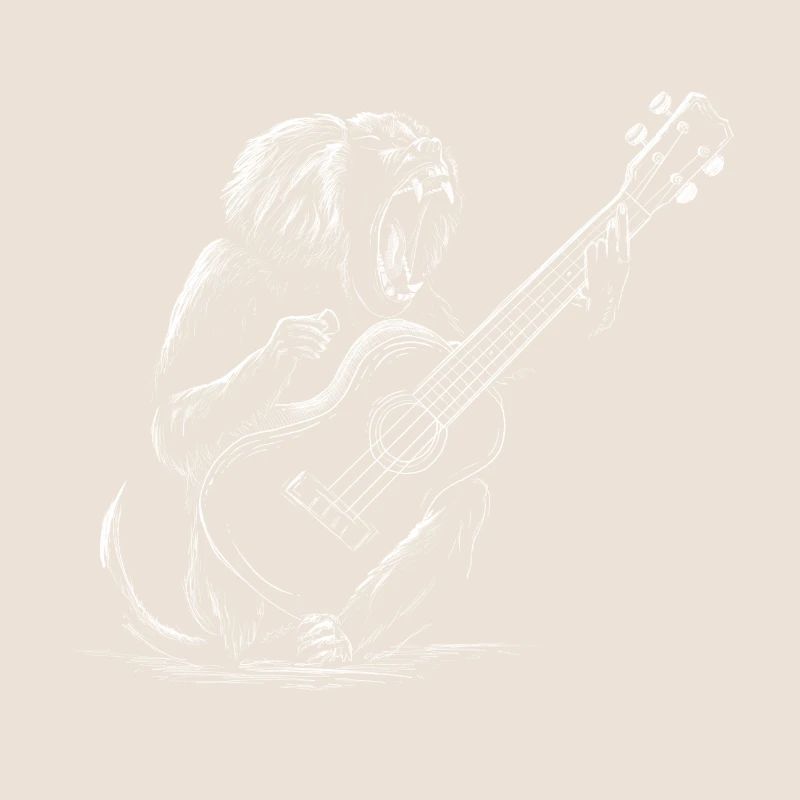 Affe mit Ukulele – Musik Design