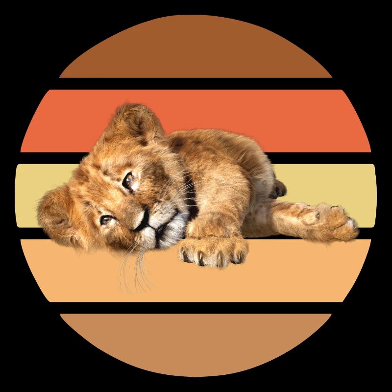 Lion lying, Vintage