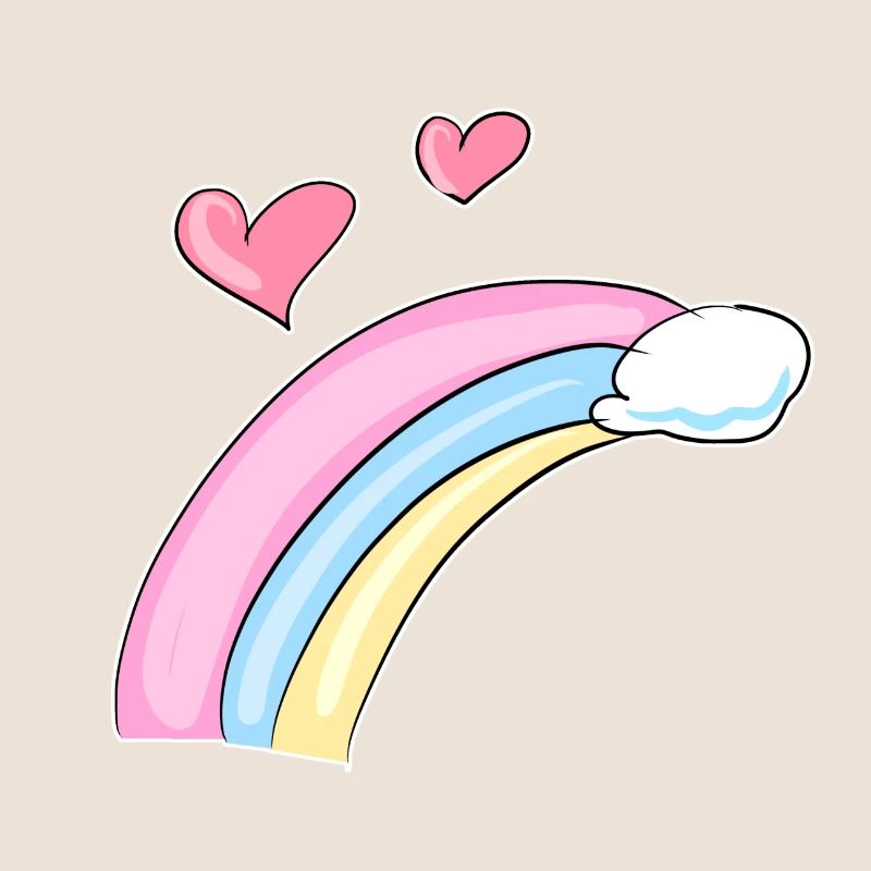 rainbow hearts cloud cartoon symbol