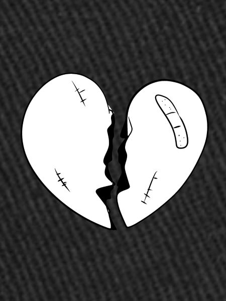cartoon broken heart red