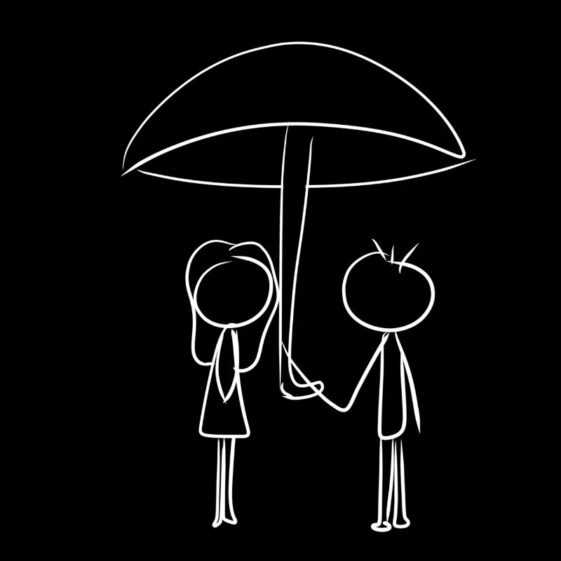 pärchen regenschirm liebe valentinstag