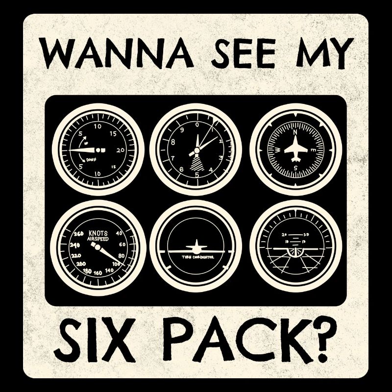 Flugzeug Pilot Fliegen Sixpack Cockpit I Geschenk