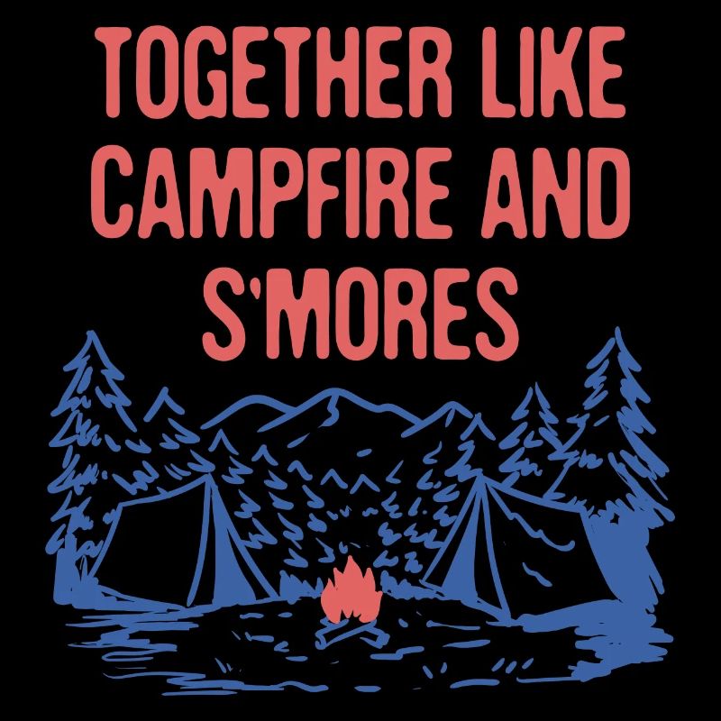 Ensemble comme le feu de camp et les dictons de camping S’mores
