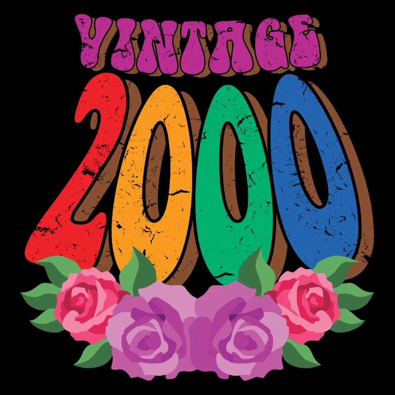 Retro Flower 2000, 22 ans Cadeau de 22ème anniversaire