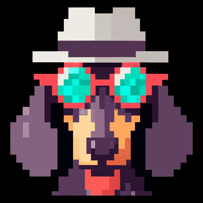 Teckel Hipster Pixel Art Amateurs de chiens