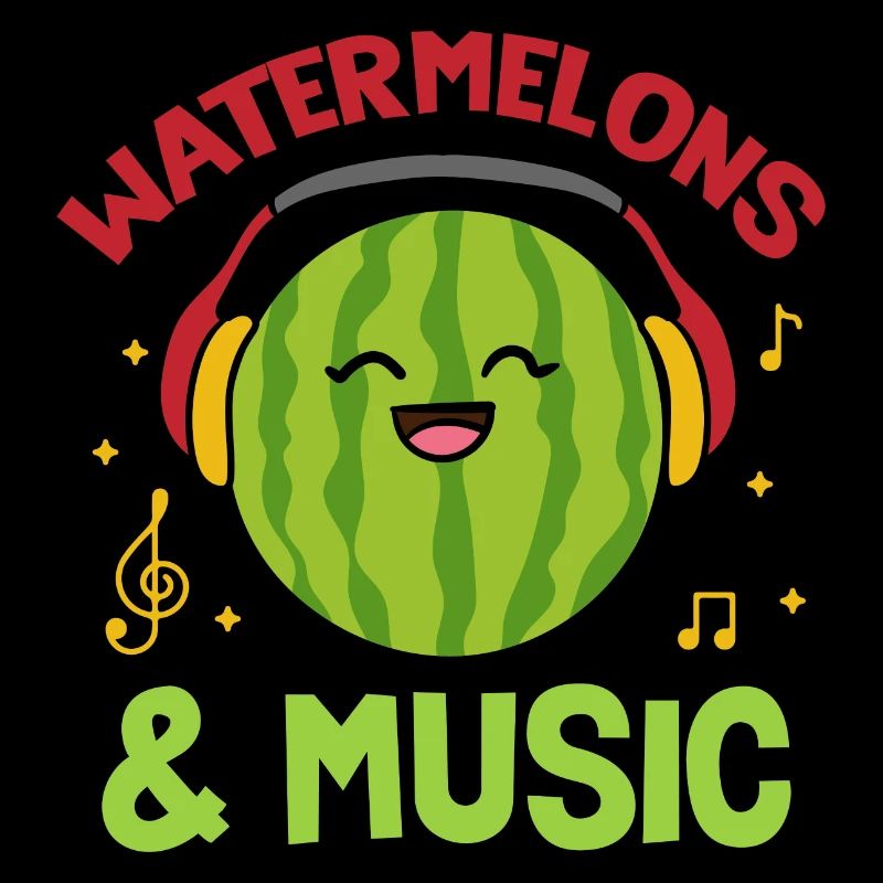 Pastèques et notes de musique Musicien Fruit d'été