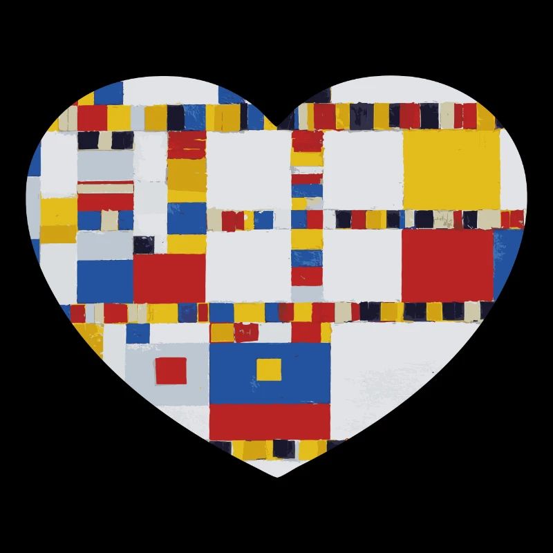 Cœur avec tableau Mondrian Victory Boogie Woogie