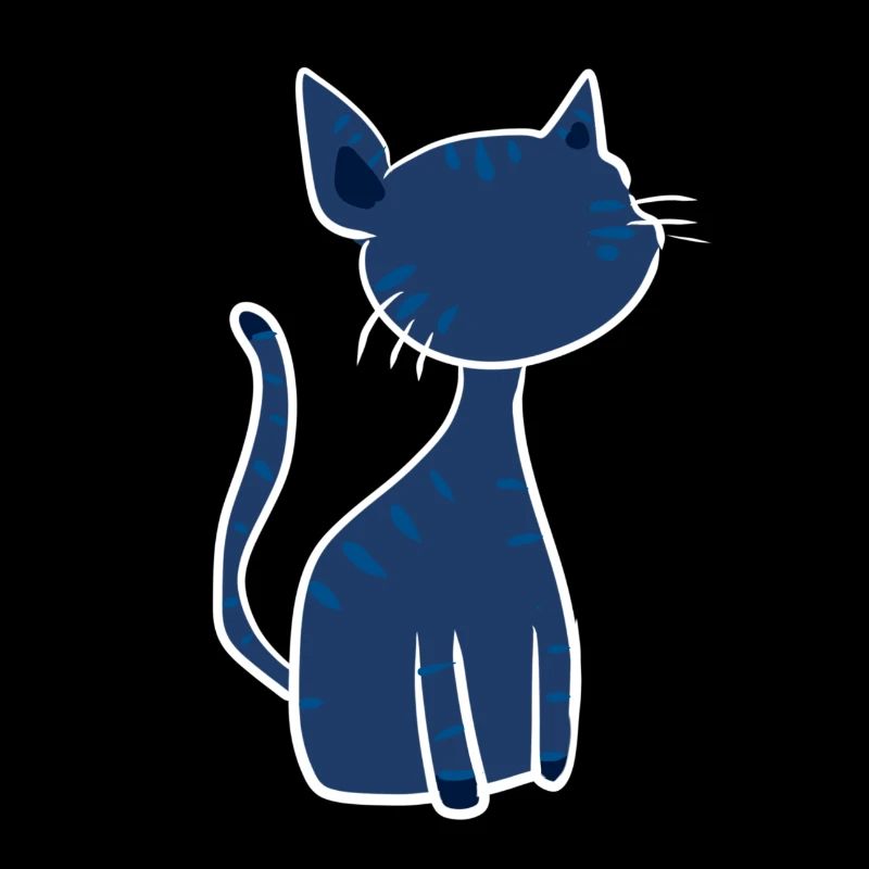 symbole de chat bleu dessin animé mignon